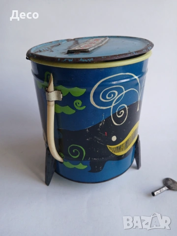 Стара руска ламаринена играчка перална машина със ключ., снимка 4 - Колекции - 53340763