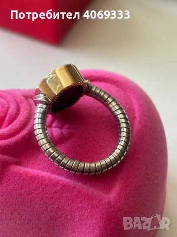 Златен пръстен от 14 каратово  жълто и бяло злато Камък -Звезден сапфир  6.88гр 56р-р (17.8мм) , снимка 11 - Пръстени - 51630181