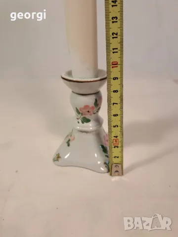 порцеланов свещник с рози 25/4, снимка 4 - Декорация за дома - 50263543