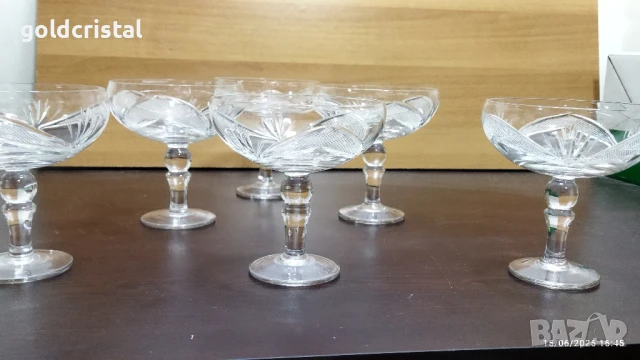 кристални чаши Рамона , снимка 3 - Антикварни и старинни предмети - 26751575