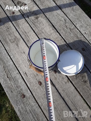 Стара емайлирана котленка #6, снимка 5 - Антикварни и старинни предмети - 29482862