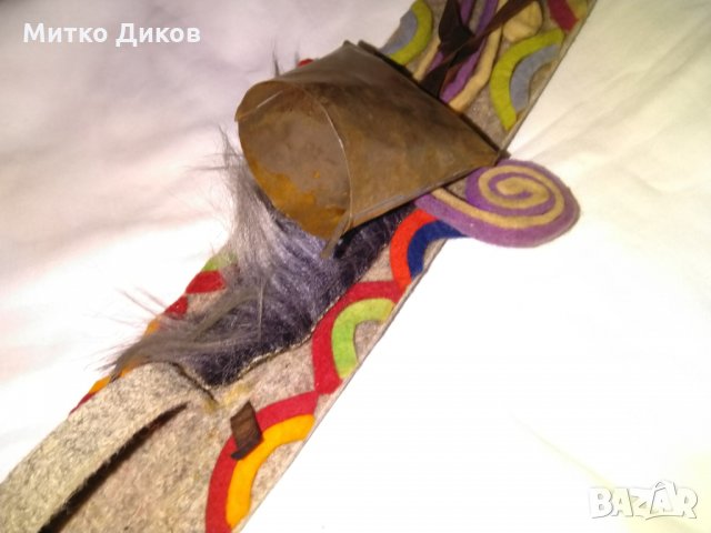 Кукерска маска с камбанка-височина 59см, снимка 5 - Декорация за дома - 29501517