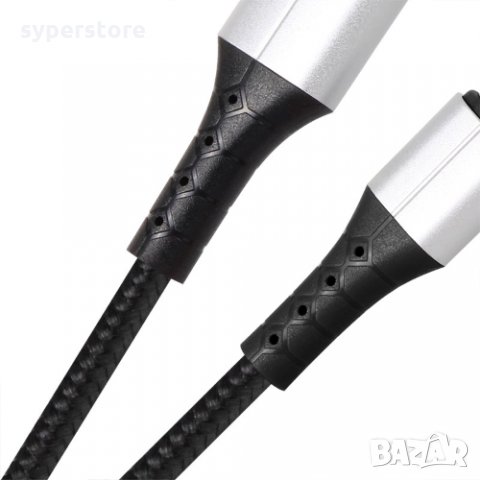 Кабел USB3.1 към USB Type C 1m Черна оплетка 3A Бързо Зареждане VCom SS001307 Cable USB/USB Type C M, снимка 4 - Кабели и адаптери - 34333246