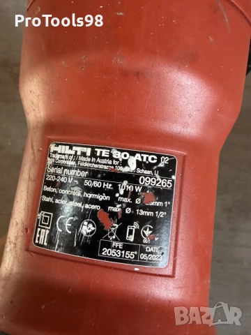 Hilti TE 30-ATC/AVR ударно-пробивна машина, снимка 5 - Перфоратори - 55935240