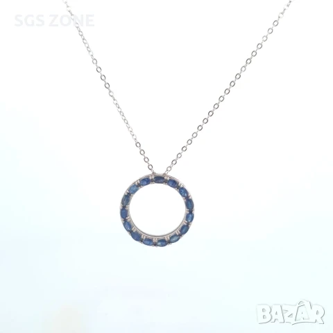 класическо сребърно колие 925 със сапфири или рубини, снимка 3 - Колиета, медальони, синджири - 51262743