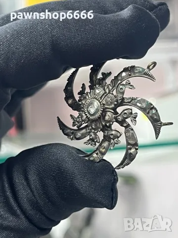 Античен османски медальон от 19-ти век с диаманти (8K злато), снимка 10 - Колиета, медальони, синджири - 49270655