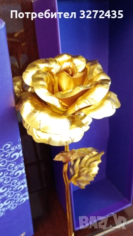Декоративна Golden rose - Златна роза, снимка 4 - Други ценни предмети - 53371893