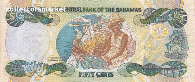 50 цента 2001, Бахамски острови, снимка 2 - Нумизматика и бонистика - 34400019