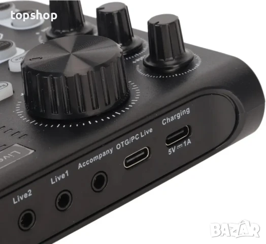 НОВА саунд карта / звукова карта / аудио миксер с Bluetooth. Мини Audio Mixer със звукови ефекти..., снимка 3 - Ресийвъри, усилватели, смесителни пултове - 50501857