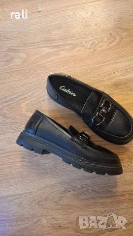 Черни кожени мокасини, снимка 3 - Дамски ежедневни обувки - 53926042