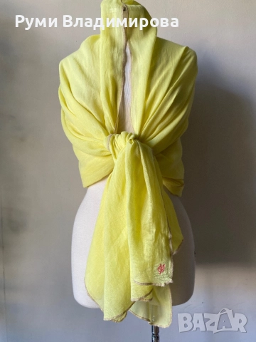 Светлозелен и бледожълт шал/ различни видове, снимка 5 - Шалове - 50106959