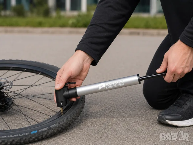 Телескопична мини помпа за велосипед 25 cm, снимка 4 - Аксесоари за велосипеди - 55866837
