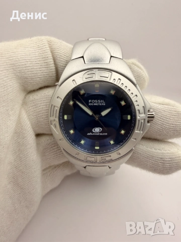 Мъжки Часовниик Fossil Blue Aluminium 100М, снимка 2 - Мъжки - 52829413