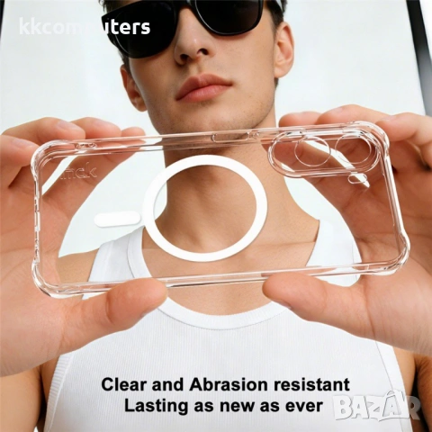 IMAK Магнитен Прозрачен Калъф за Xiaomi Redmi A7 Pro 4G / Poco C85x 5G - TPU, Airbag, Прозрачен, снимка 3 - Калъфи, кейсове - 54293719