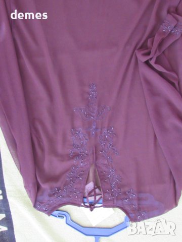Фина дамска кафява блуза от шифон, нова, размер ХL, снимка 6 - Блузи с дълъг ръкав и пуловери - 40613230