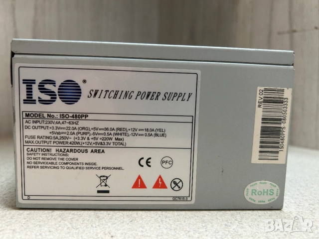 Качествено захранване за настолен компютър ISO-480PP , снимка 2 - Захранвания и кутии - 54004062