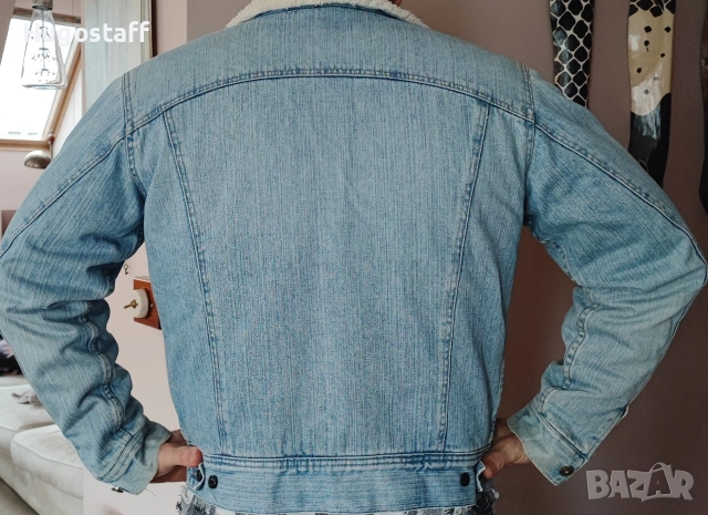 Оригинално G-star мъжко топло дънково яке с подплата L, снимка 12 - Якета - 52562103