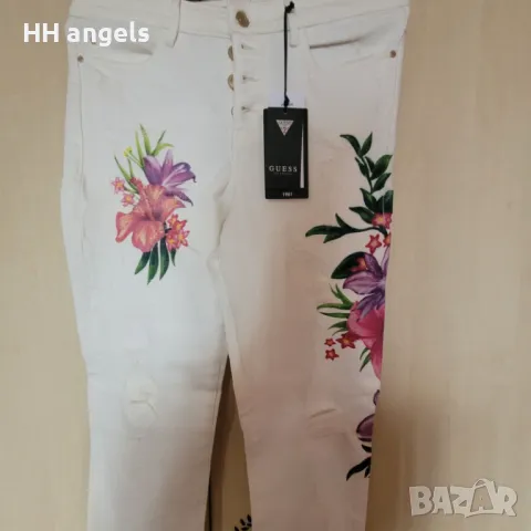 Guess нов оригинален флорален дънков панталон, снимка 2 - Дънки - 49418303