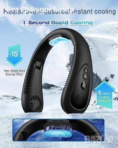 Нов Преносим охлаждащ вентилатор за врата с LED и 5000mAh батерия, снимка 3 - Друга електроника - 52776152