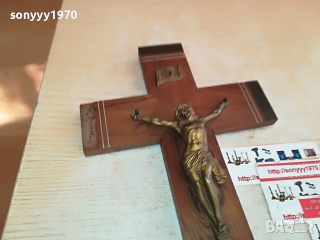 КРЪСТ АНТИКА С ХРИСТОС ОТ ФРАНЦИЯ 3112221759, снимка 4 - Антикварни и старинни предмети - 39151676