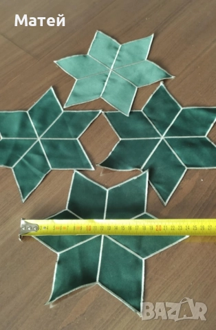Комплект от 4 сатенени подложки/каренца* "Коледни звезди ", снимка 3 - Декорация за дома - 52430897