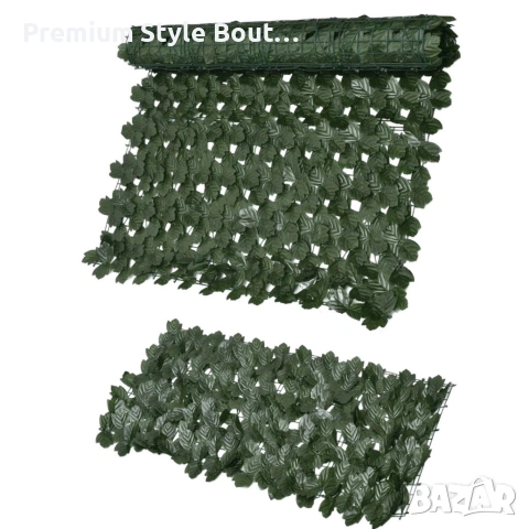 Изкуствен жив плет от бръшлян 1.5 x 3 м – UV устойчив, плътна зелена стена за балкон и ограда, снимка 8 - Декорация за дома - 54158756