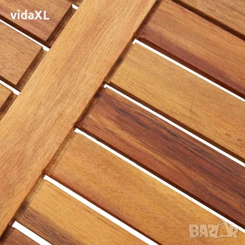 vidaXL Сгъваема градинска кафе маса, 40x40x40 см, акация масив, снимка 4 - Градински мебели, декорация  - 56147689
