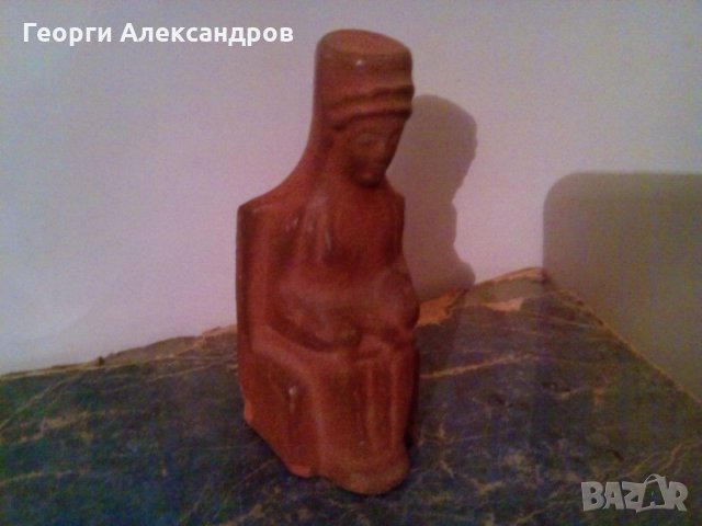 Глинена БОГИНЯ Копие от средата на Миналия век на СТАРА ФИГУРКА Ръчна ИЗРАБОТКА УНИКАТ, снимка 2 - Колекции - 29100316
