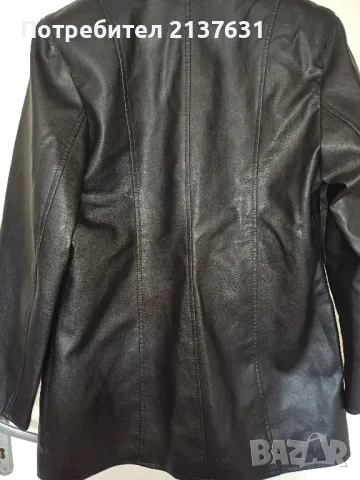 ДАМСКО КОЖЕНО ЯКЕ - L / XL - Дължина 77 см, снимка 3 - Якета - 47565273