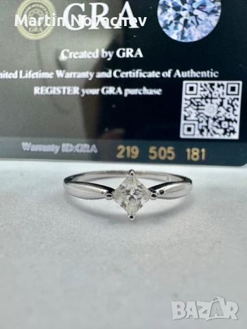 Сребърен пръстен с мойсанит (Диамант) 0.4 карата