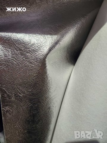 Изкуствена кожа за тапицерия на мебели черна, сребърна с цветя, снимка 4 - Платове и дамаски - 40669200