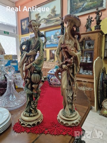 Чифт страхотни антикварни китайски колекционерски фигури статуетки , снимка 4 - Антикварни и старинни предмети - 42218011