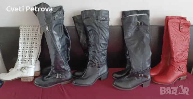 страхотни дамски ботуши черни,червени и бели  номер 39-40 дължина на стелката 25см-25.5см