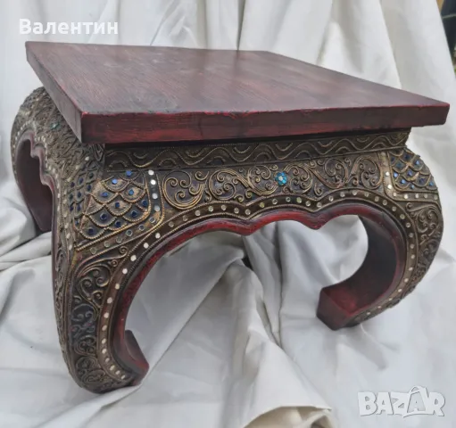 #0001# Антична маса за опиум. Махагон., снимка 3 - Антикварни и старинни предмети - 50263058