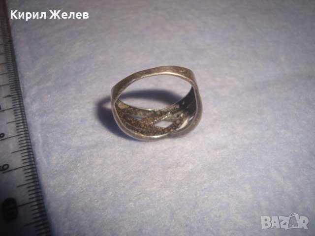 СТАР АЖУРЕН СРЕБЪРЕН СКЪПОЦЕНЕН АРТ ПРЪСТЕН СРЕБРО 925 с ФАСЕТИРАНИ ЦИРКОНИ 32514, снимка 14 - Пръстени - 38323572