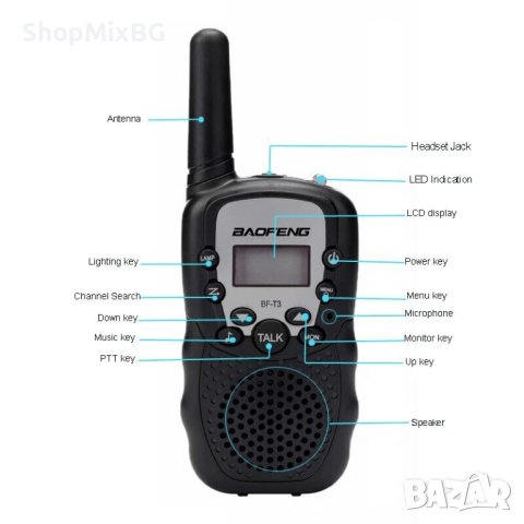 Уоки Токи Baofeng T3, снимка 3 - Друга електроника - 34615570