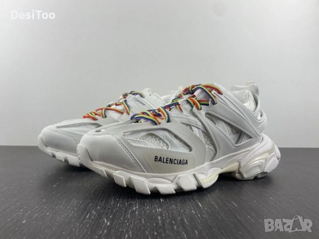 Balenciaga Track Sneaker "White/Rainbow Laces" , снимка 2 - Маратонки - 54358899