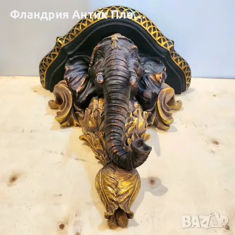 Декоративна стенна конзола "Слон" с антично излъчване, снимка 5 - Декорация за дома - 48389656