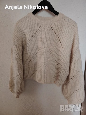 Пуловер, бял цвят