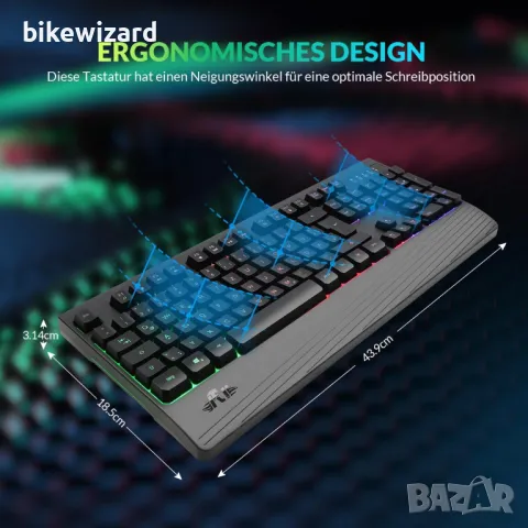 Rii Gaming Keyboard Wireless светеща презареждаща батерия НОВА, снимка 3 - Клавиатури и мишки - 49857625
