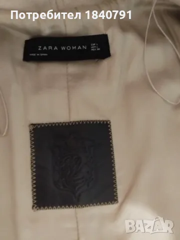 Палто/манто ZARA – бледо млечно бежово, L, снимка 7 - Палта, манта - 48612194