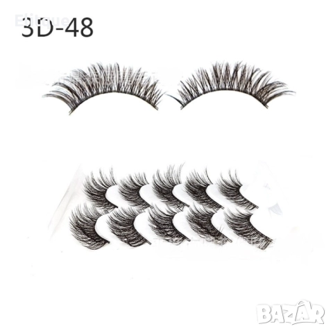 Комплект от 5 бр. различни видове изкуствени мигли ръчна изработка HZS350, снимка 7 - Други - 52830545