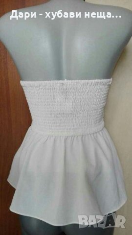 Кокетен еластичен топ, с пеплум🍀❤XS,S, S/M❤🍀арт.4292, снимка 3 - Корсети, бюстиета, топове - 36972430