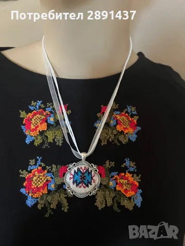 Колие ръчна бродерия 15 €, снимка 4 - Бижутерийни комплекти - 56090336