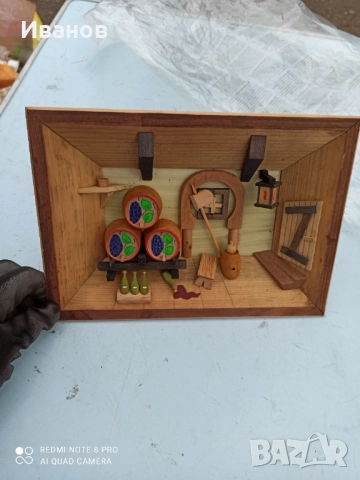 Винтидж дървена дограма сцена от винарска изба