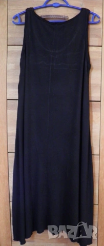 Черна дълга рокля от трико, снимка 2 - Рокли - 54312879