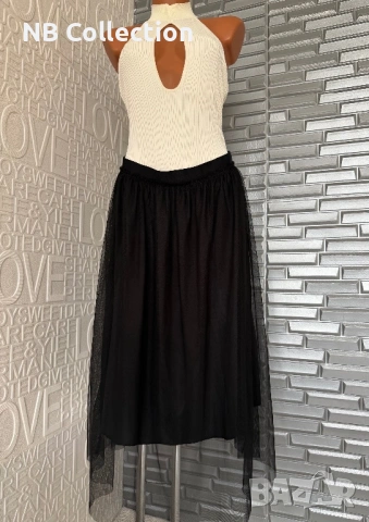 Дамска пола от черен тюл- пачка