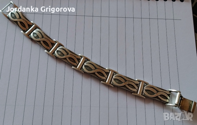 Масивна сребърна гривна, снимка 2 - Гривни - 44670331