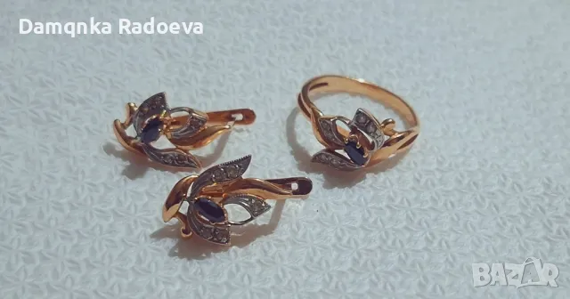 Руски златен комплект , снимка 12 - Колиета, медальони, синджири - 48028318