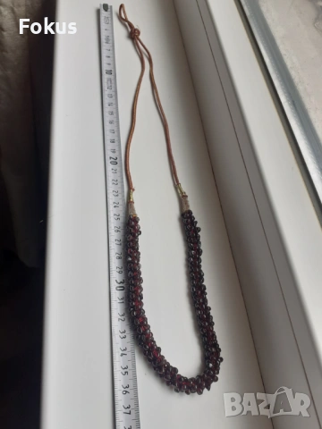 Стар гердан колие огърлица винтич дамско бижу естест.гранати, снимка 4 - Антикварни и старинни предмети - 53951092